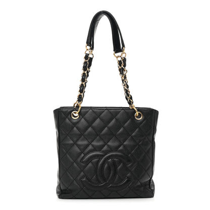 Chanel Caviar Quilted Petit Shopping Tote PST Black 1 of 15