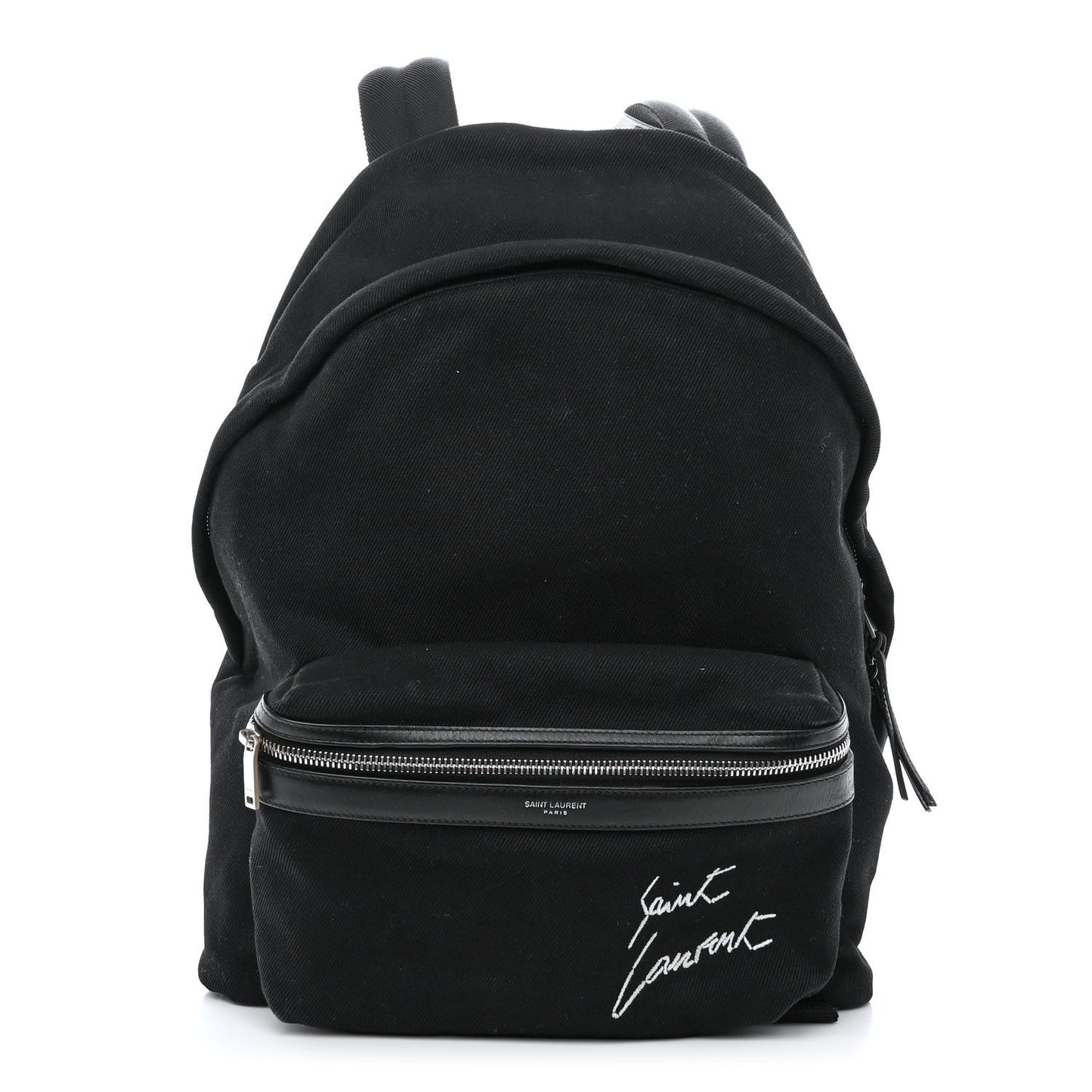Canvas Signature Embroidered City Backpack Black