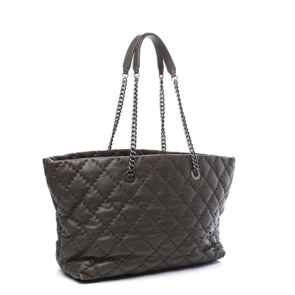 Chanel Calfskin Ultimate Stitch Shopping Tote Khaki 2 of 12