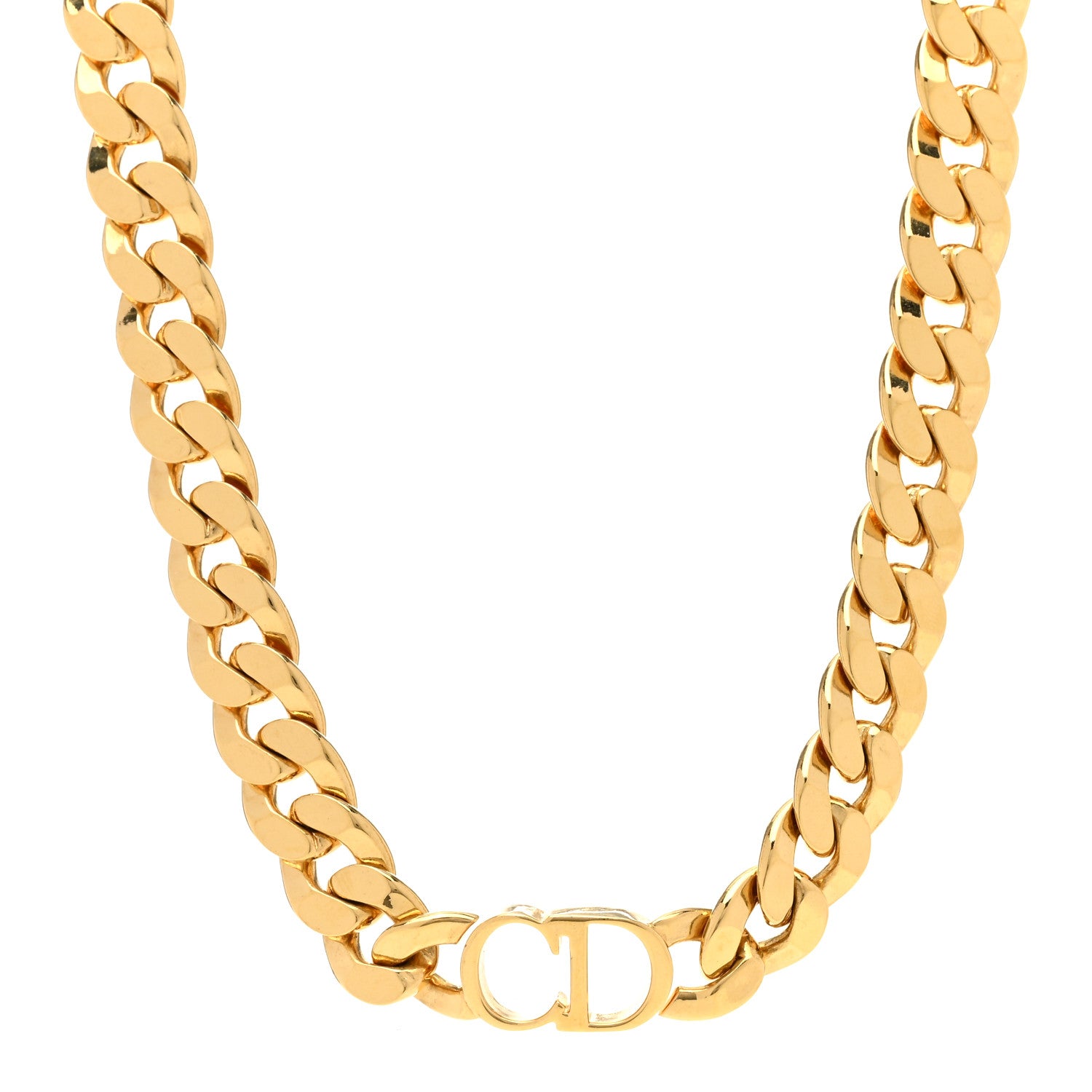 Christian Dior Metal Danseuse Etoile Chain Choker Necklace Gold 1 of 6