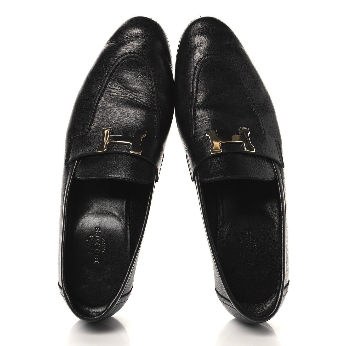 Goatskin Womens Paris Loafers 39 Black