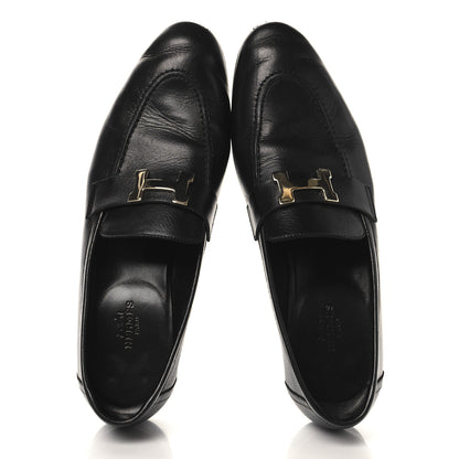 Hermes Goatskin Womens Paris Loafers 39 Black 2 of 9