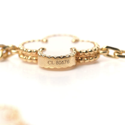 Van Cleef & Arpels 18K Yellow Gold Mother of Pearl 5 Motifs Vintage Alhambra Bracelet 4 of 5