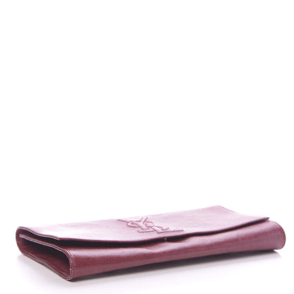 Saint Laurent Coated Linen Large Belle De Jour Clutch Palissandre 4 of 9