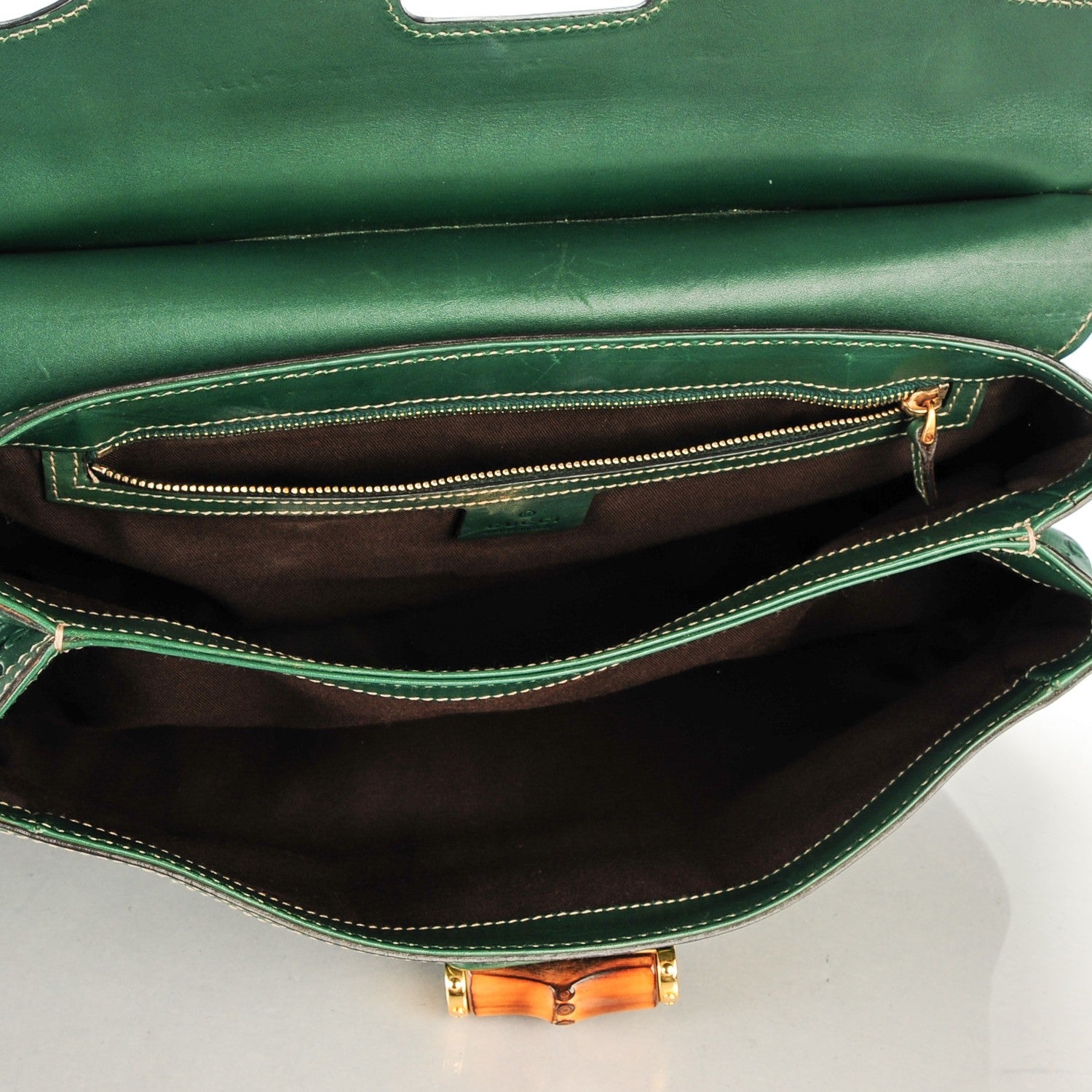 Gucci Guccissima Peggy Bamboo Top Handle Bag Green 5 of 7