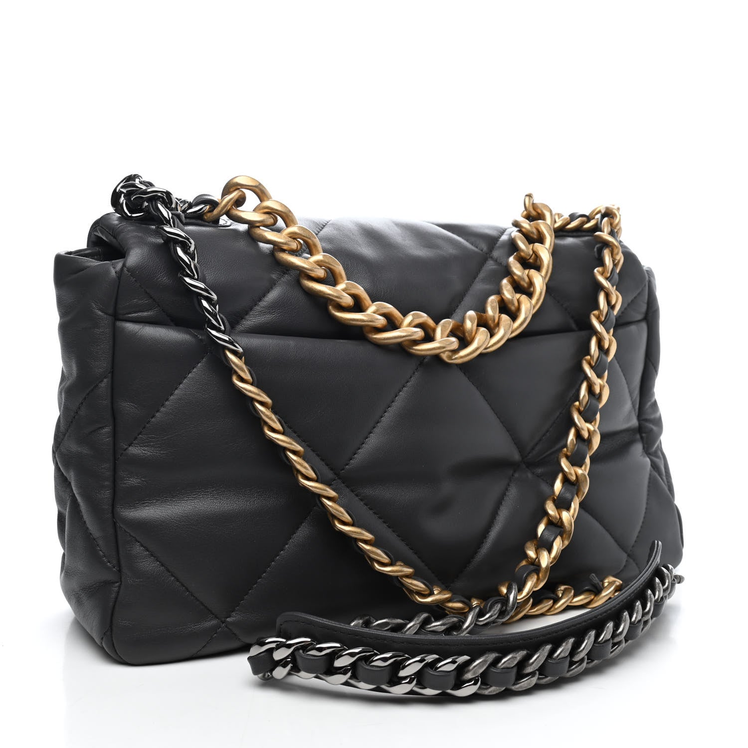 Chanel Lambskin Quilted Large Chanel 19 Flap Dark Grey 2 of 4