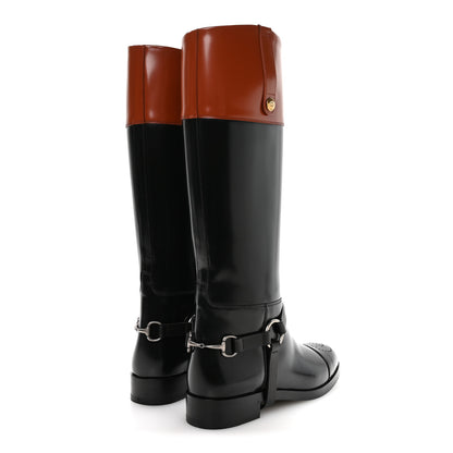 Gucci Calfskin Zelda Harness Riding Boots 39.5 Black Amber 5 of 9