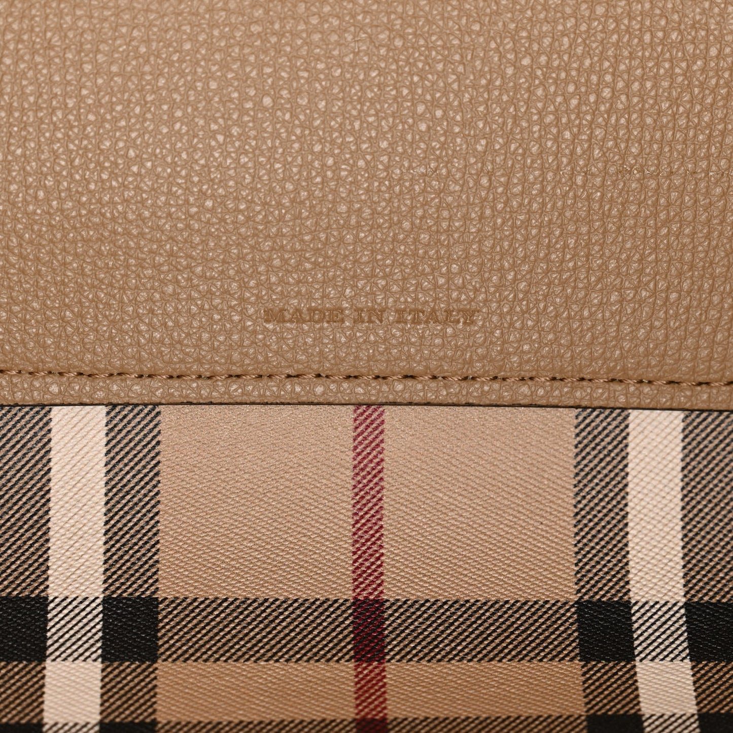 Grainy Calfskin Haymarket Check Medium Reversible Tote Camel