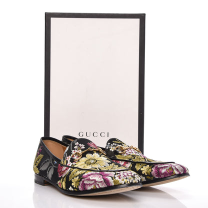 Gucci Floral Jacquard Horsebit Womens Jordaan Loafers 41 Multi 11 of 11