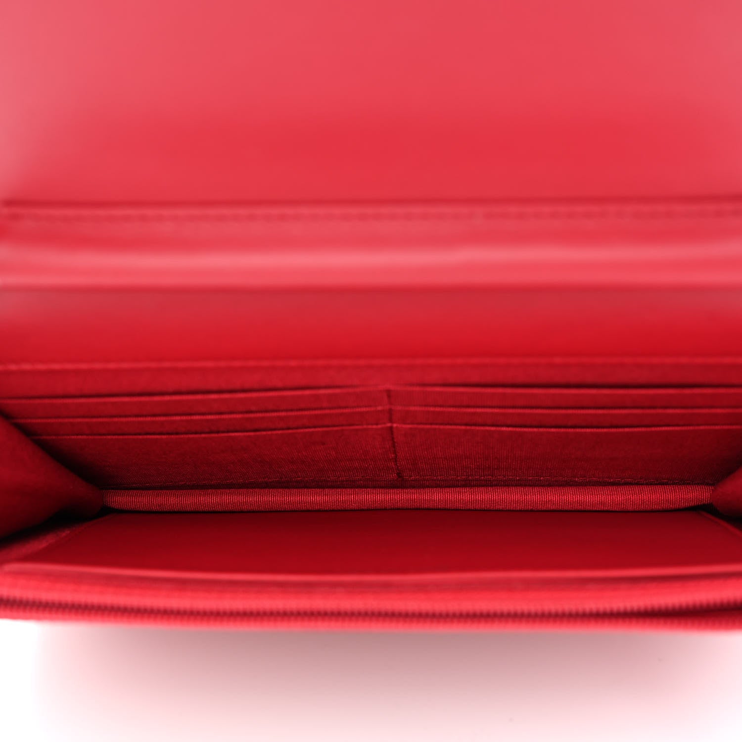 Chanel Caviar Quilted Diamond CC Wallet On Chain WOC Red 5 of 13