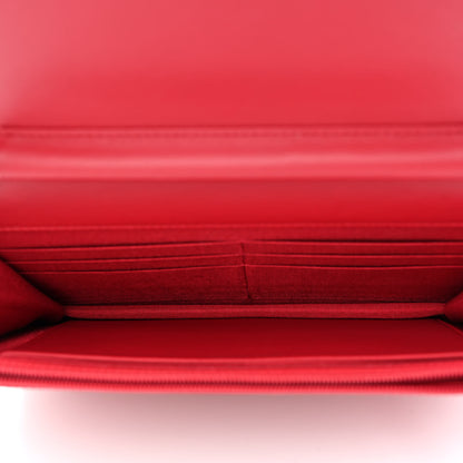 Chanel Caviar Quilted Diamond CC Wallet On Chain WOC Red 5 of 13