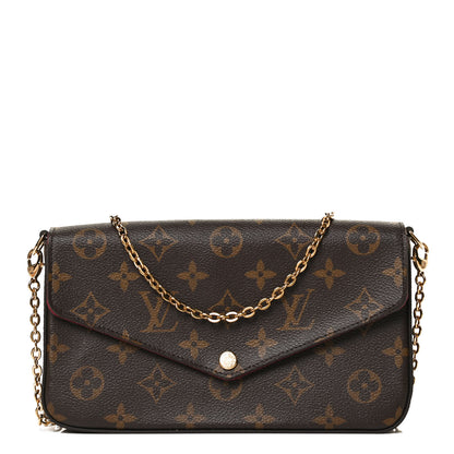Louis Vuitton Monogram Pochette Felicie Chain Wallet Fuchsia 1 of 11