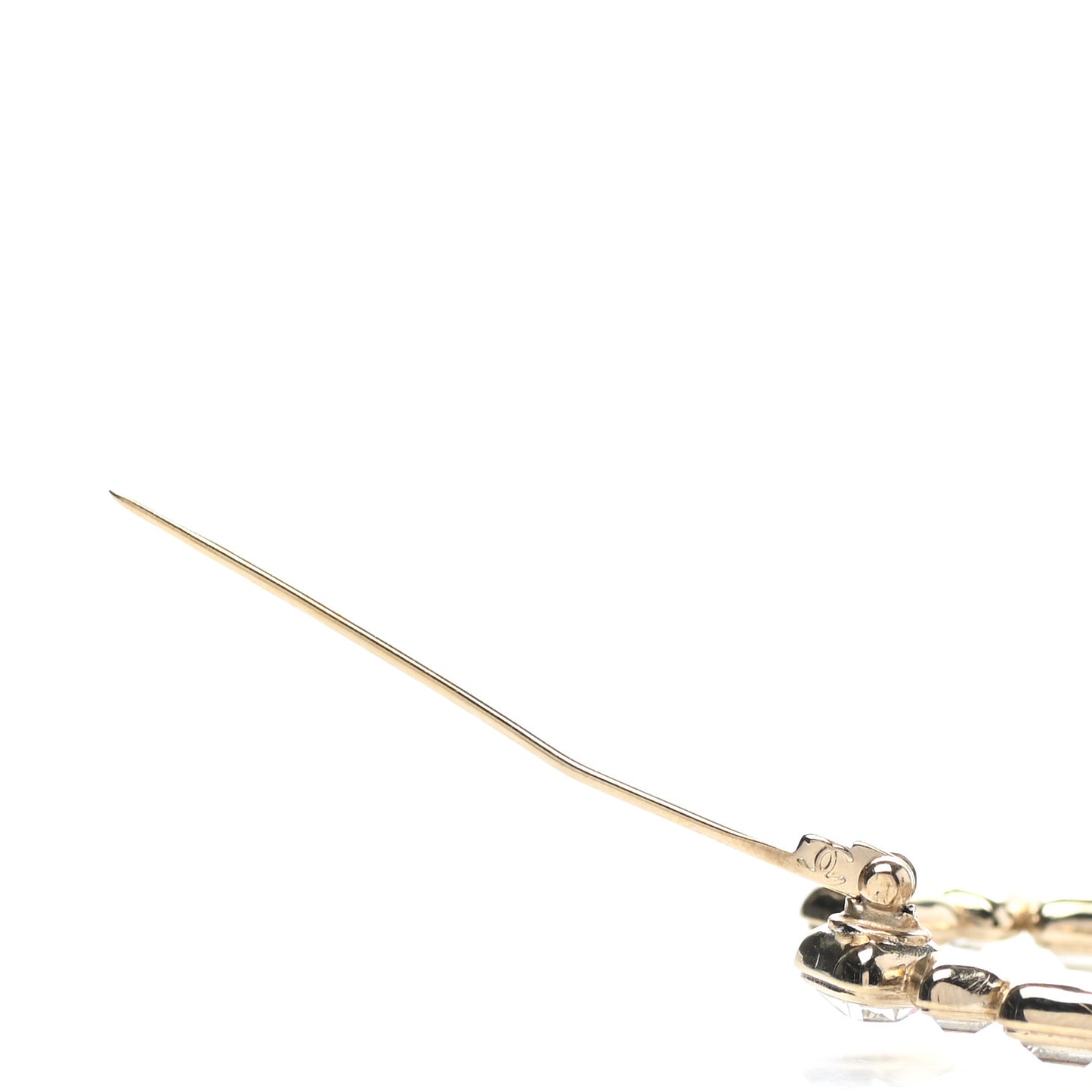 Baguette Crystal CC Brooch Gold