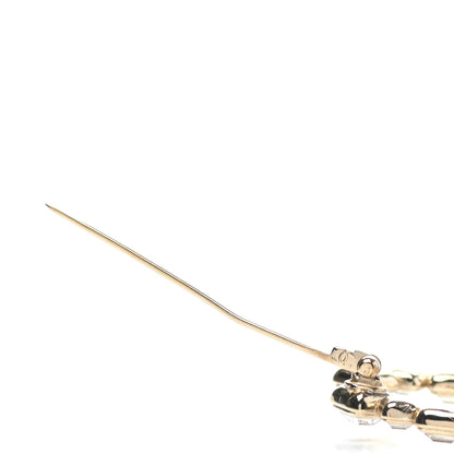 Chanel Baguette Crystal CC Brooch Gold 5 of 6