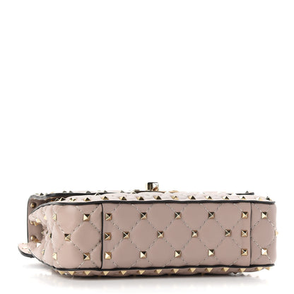Valentino Garavani Nappa Small Rockstud Spike Shoulder Bag Poudre 3 of 7