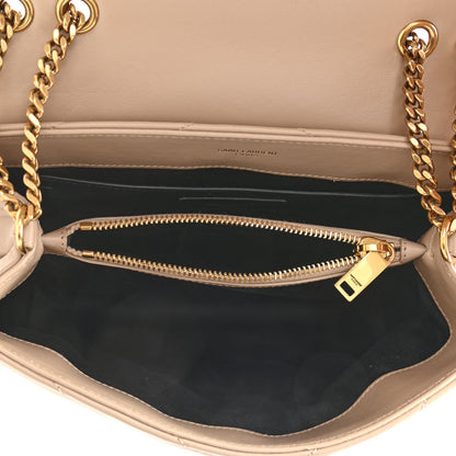 Saint Laurent Calfskin Y Quilted Monogram Small Loulou Chain Satchel Dark Beige 5 of 13