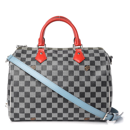 Louis Vuitton Damier Speedy Bandouliere 30 Black White 1 of 10