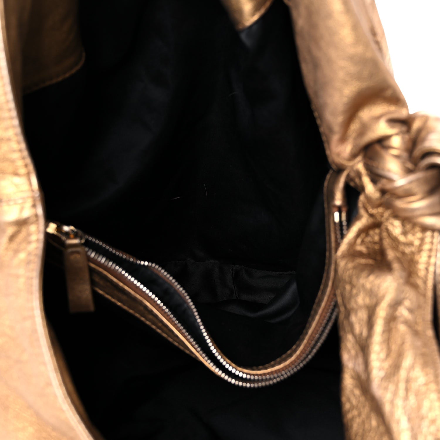 Valentino Garavani Metallic Calfskin Small Nuage Bow Hobo Gold 5 of 14