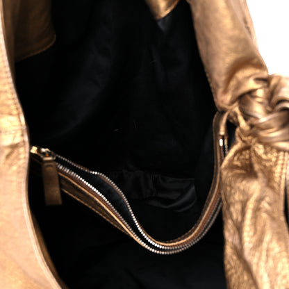 Valentino Garavani Metallic Calfskin Small Nuage Bow Hobo Gold 5 of 14