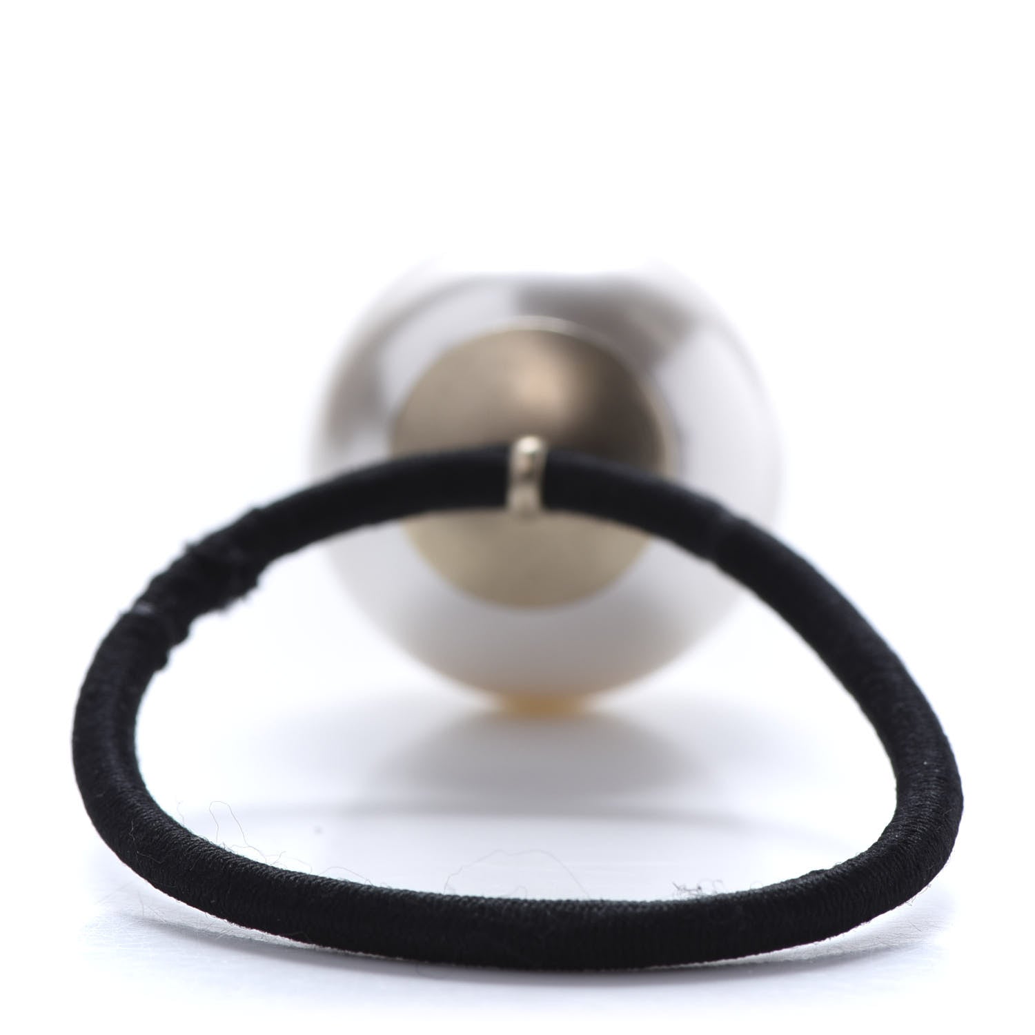 Chanel Pearl CC Hair Tie Black White 3 of 4