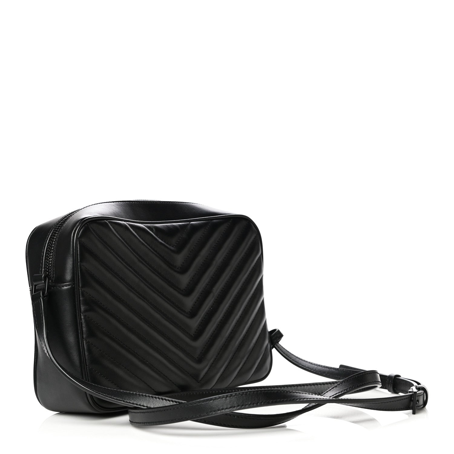 Saint Laurent Calfskin Matelasse Monogram Lou Camera Bag Black 2 of 15