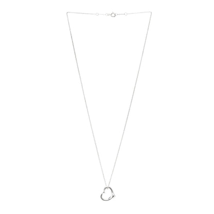 Tiffany Sterling Silver 16mm Elsa Peretti Open Heart Pendant Necklace 3 of 5