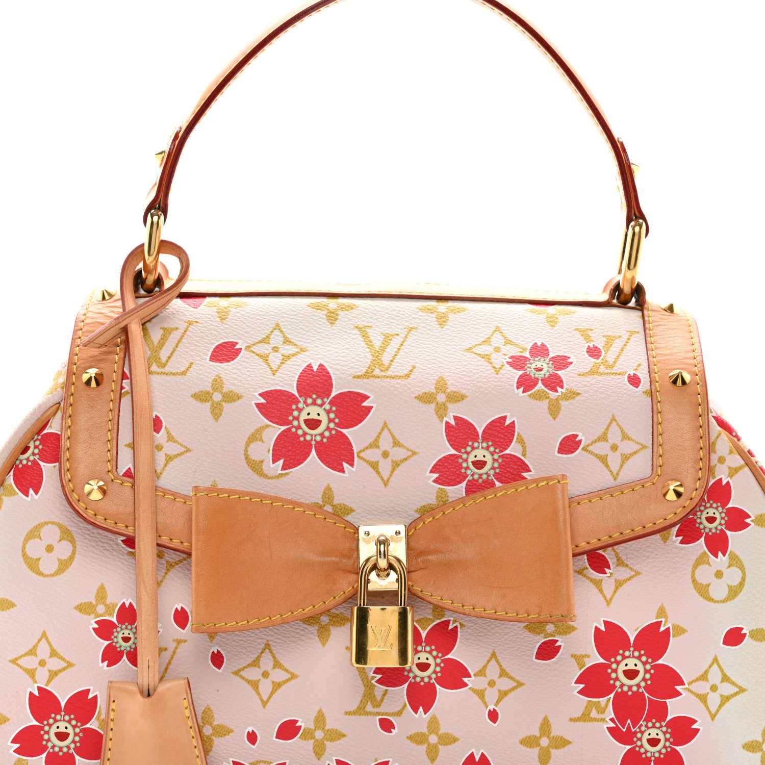 Louis Vuitton Monogram Cherry Blossom Sac Retro Bag Red 7 of 11