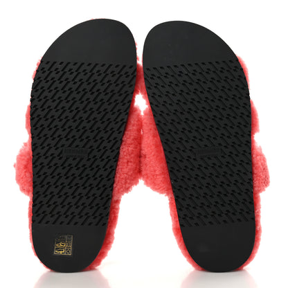 Hermes Woolskin Womens Chypre Sandals 40 Rose Du Desert 5 of 8