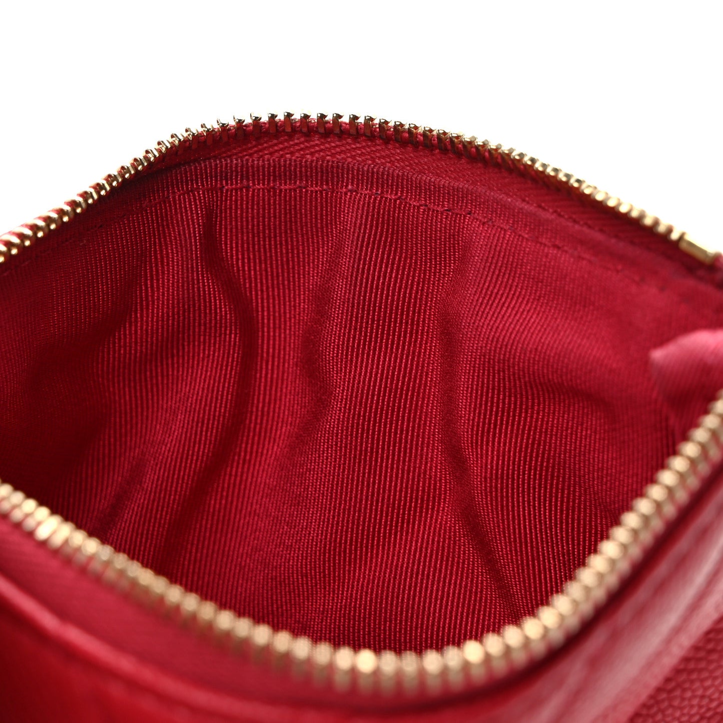Caviar Chevron Quilted Small Ancient Greek Charms Cosmetic Case Red