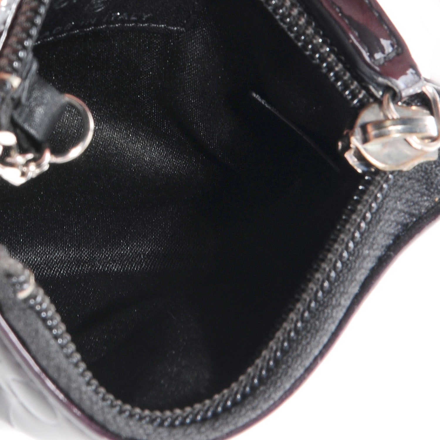 Chanel Patent Leather Camellia Embossed Key Holder Case Black 6 of 8