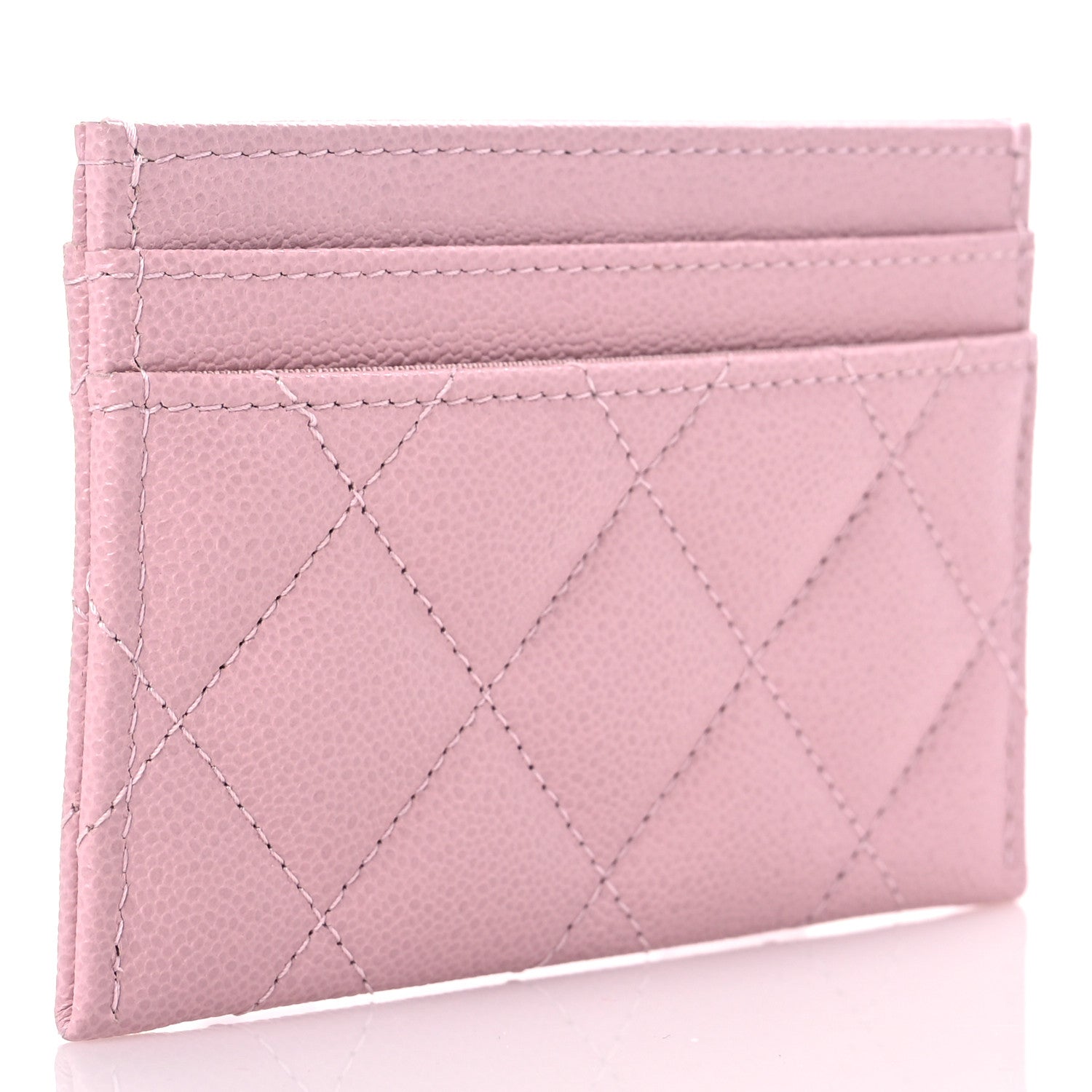 Chanel Caviar Quilted Studded CC Card Holder Light Pink 3 of 8