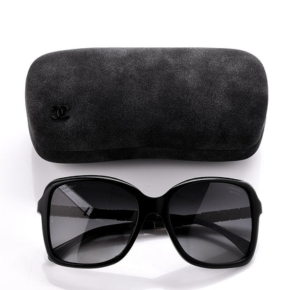 Chanel Crystal Baguette Polarized Square Sunglasses 5308-B Black 9 of 9