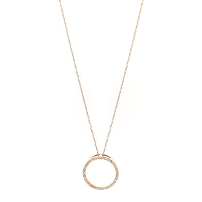 Roberto Coin 18K Rose Gold Diamond Circle Pendant Necklace 1 of 5