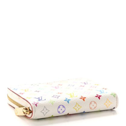 Louis Vuitton Monogram Multicolor Zippy Coin Purse Wallet White Litchi 4 of 15