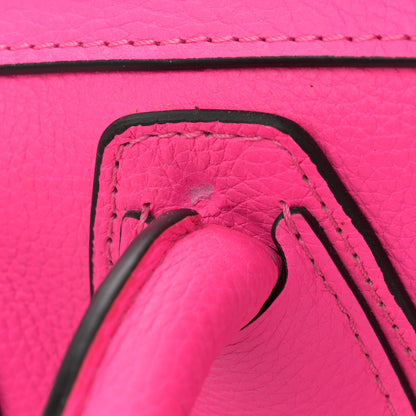 Celine Drummed Calfskin Mini Luggage Fluo Pink 14 of 15