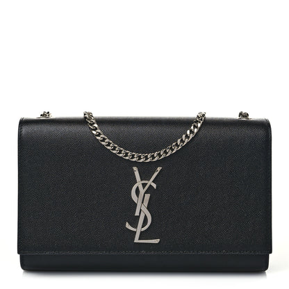 Saint Laurent Grain De Poudre Medium Classic Monogram Kate Satchel Black 1 of 8