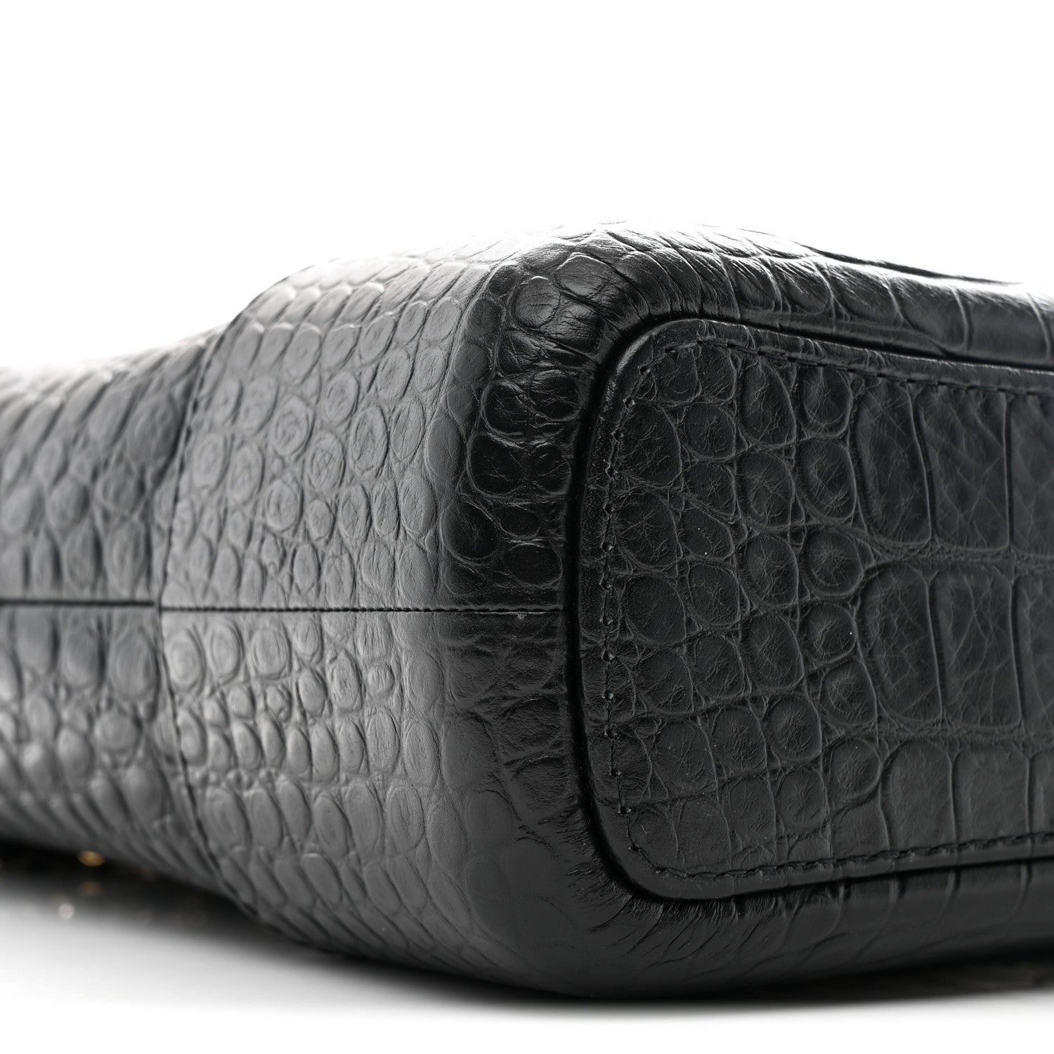 Chanel Crocodile Embossed Calfskin Medium Gabrielle Cocodile Hobo Black 9 of 10