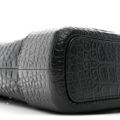 Chanel Crocodile Embossed Calfskin Medium Gabrielle Cocodile Hobo Black 9 of 10