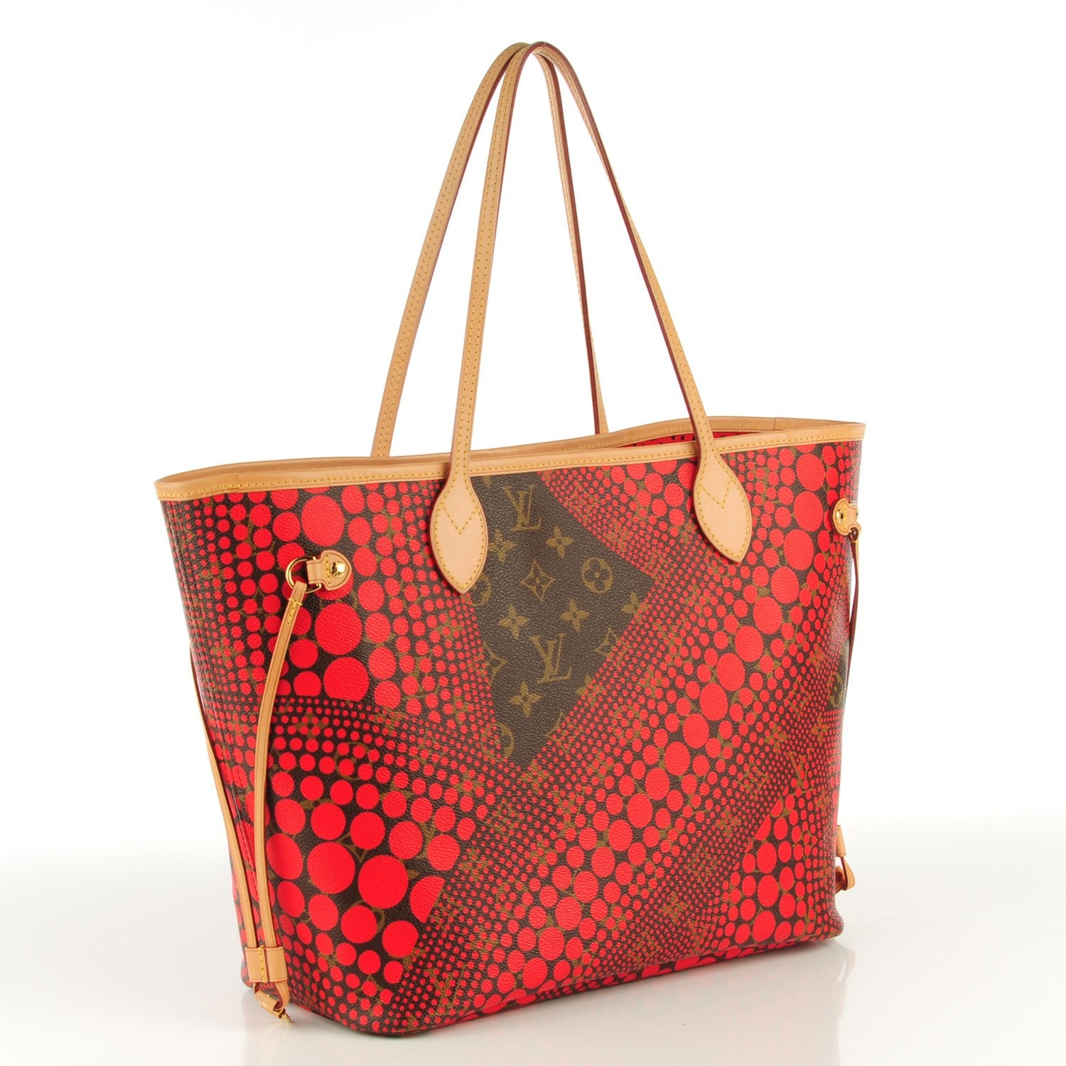 Louis Vuitton Monogram Kusama Waves Neverfull MM Red 3 of 7