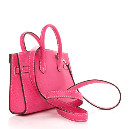 Hermes Epsom Micro Birkin 15 Rose Tyrien 3 of 15