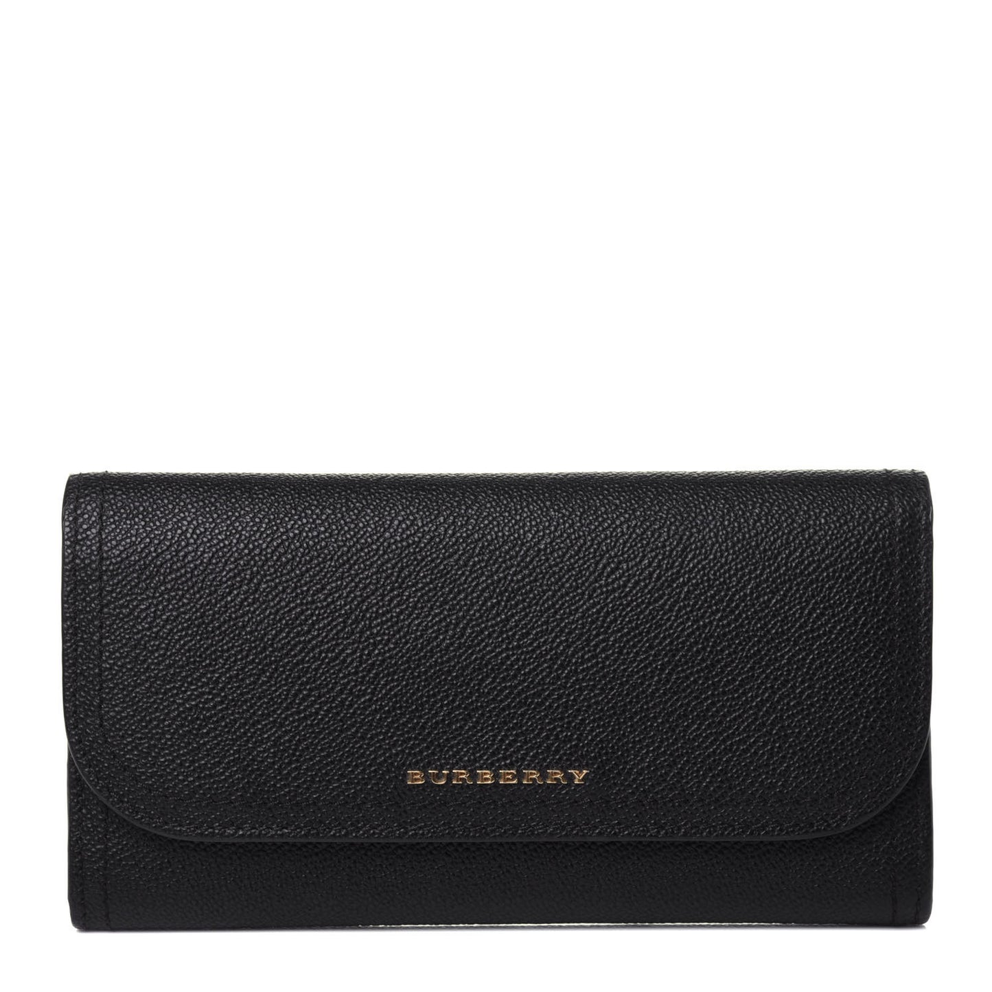Grain Calfskin Continental Flap Wallet Black