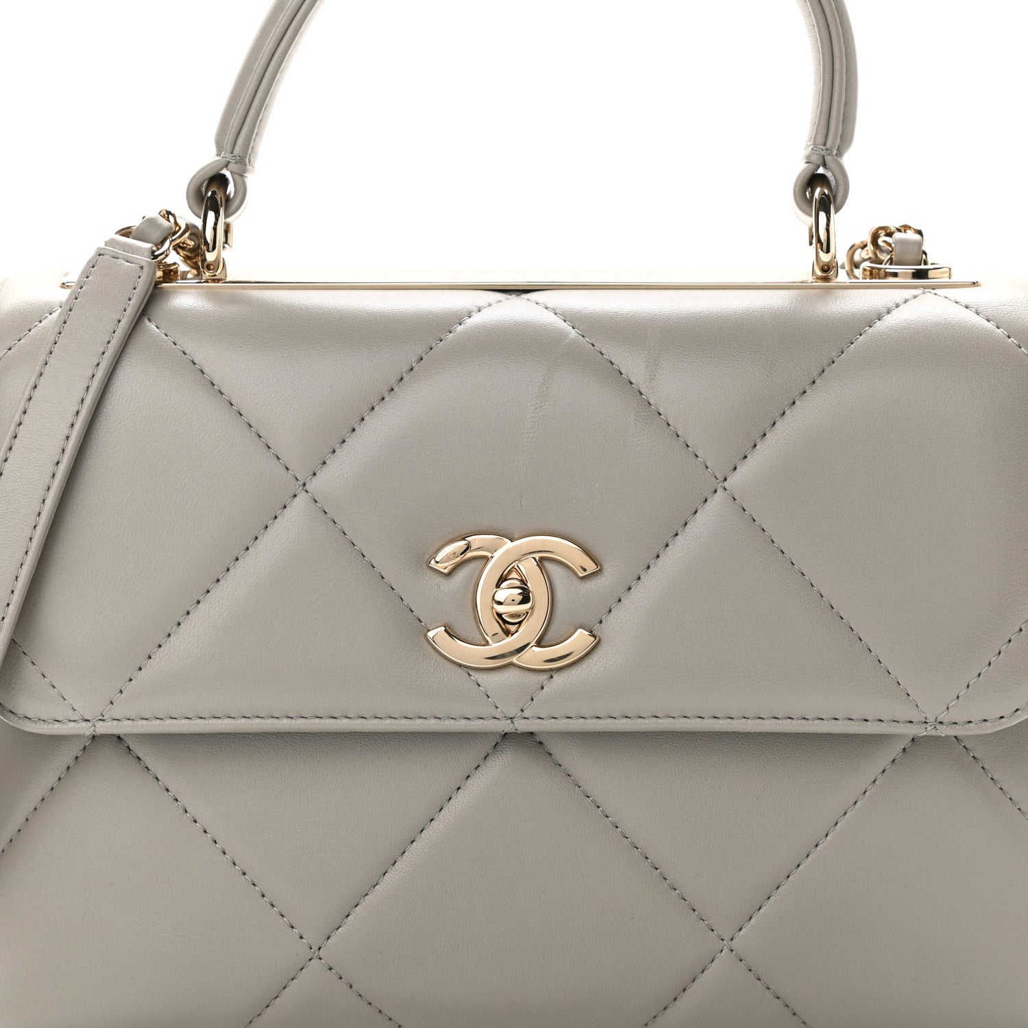 Chanel Lambskin Quilted Small Trendy CC Top Handle Flap Grey 10 of 11