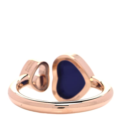 Chopard 18K Rose Gold Diamond Blue Gem Happy Hearts Ring 52 6 3 of 9
