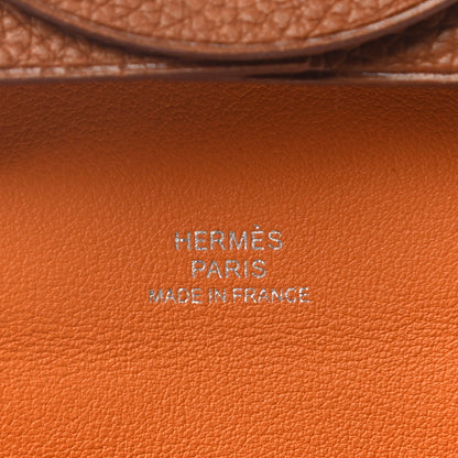 Hermes Barenia Faubourg Bastia Verso Coin Purse Fauve Abricot 6 of 7