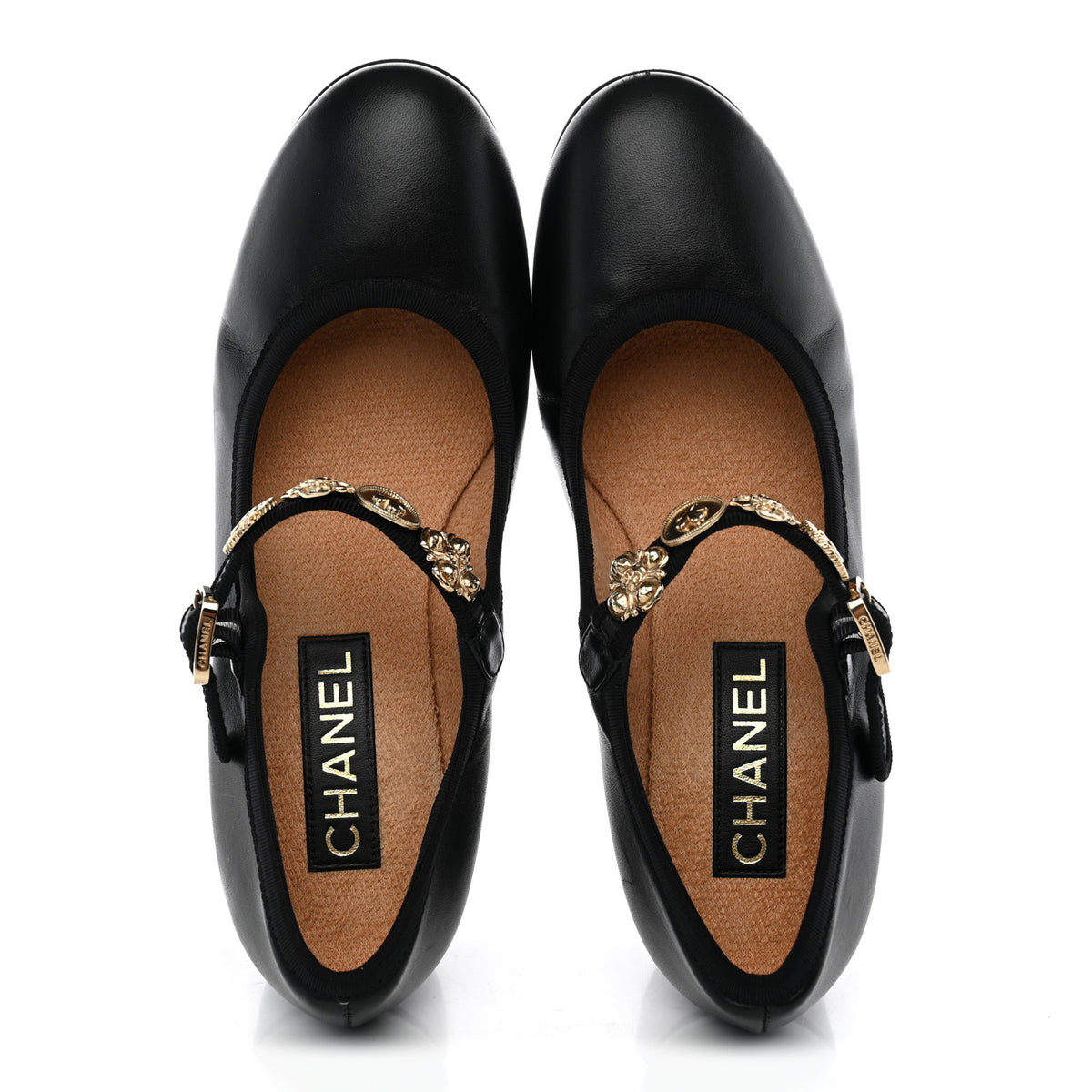 Chanel Lambskin Mary Jane Charm Pumps 39.5 Black 6 of 13