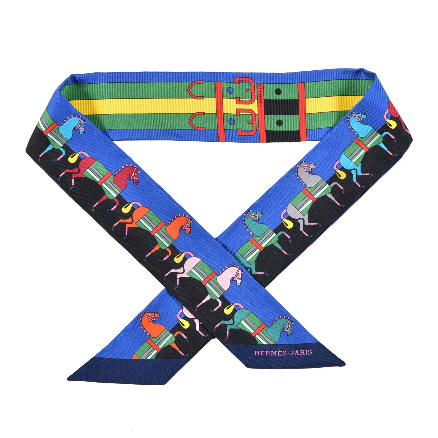 Silk Rocabar Twilly Bleu Royal Jaune Vert