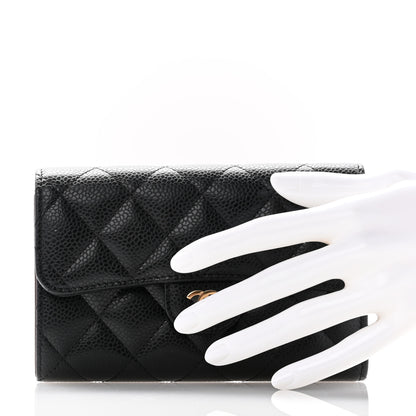 Chanel Caviar Quilted Medium Flap Wallet Black 4 of 17
