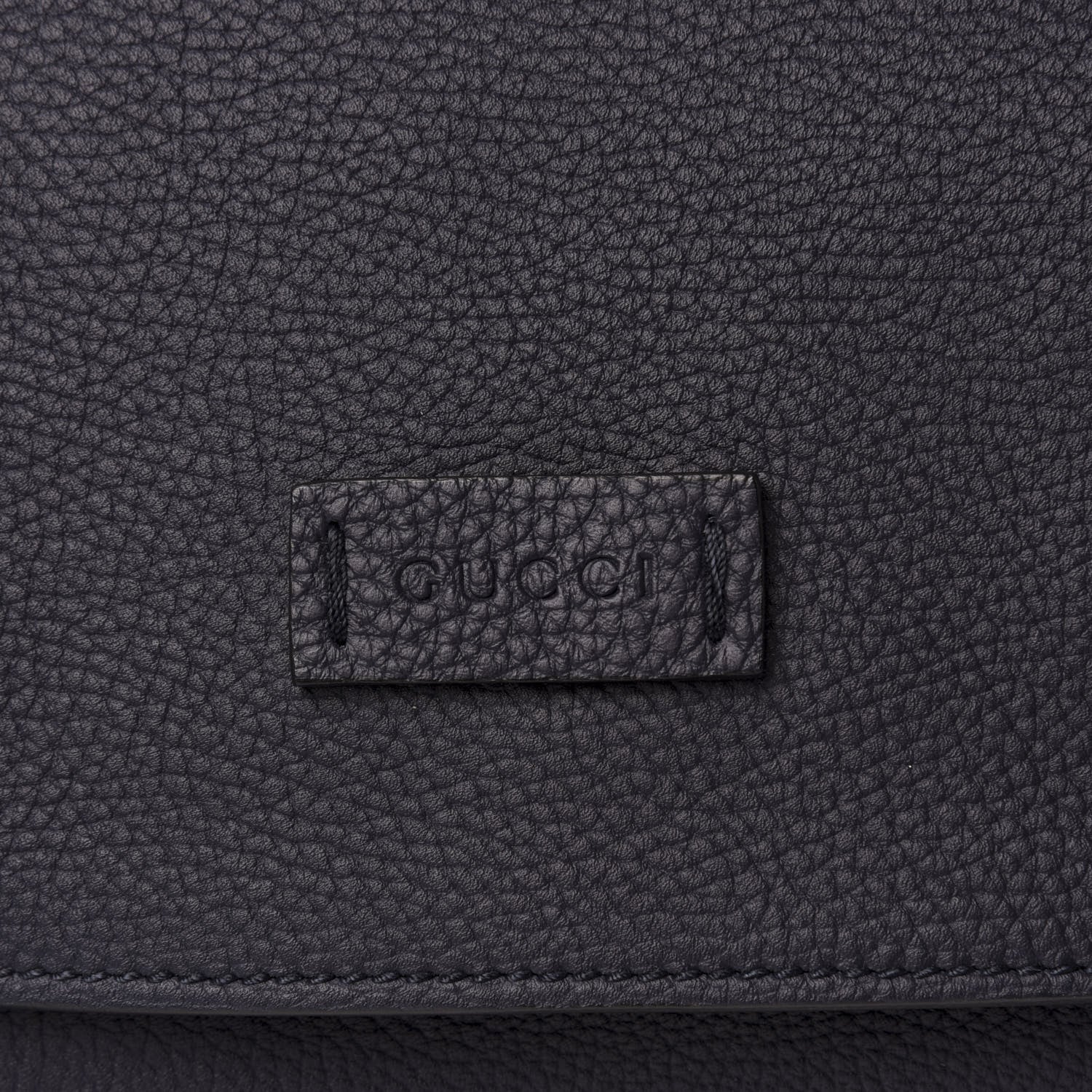 Gucci Grained Calfskin Mens Double Buckle Flap Messenger Bag Blue 9 of 9