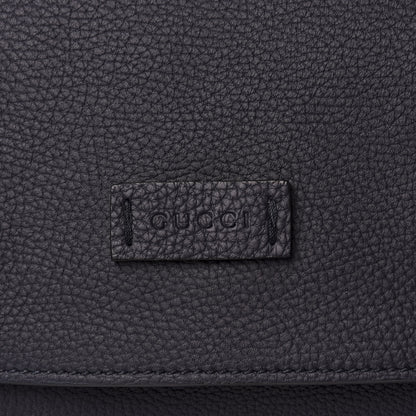 Gucci Grained Calfskin Mens Double Buckle Flap Messenger Bag Blue 9 of 9