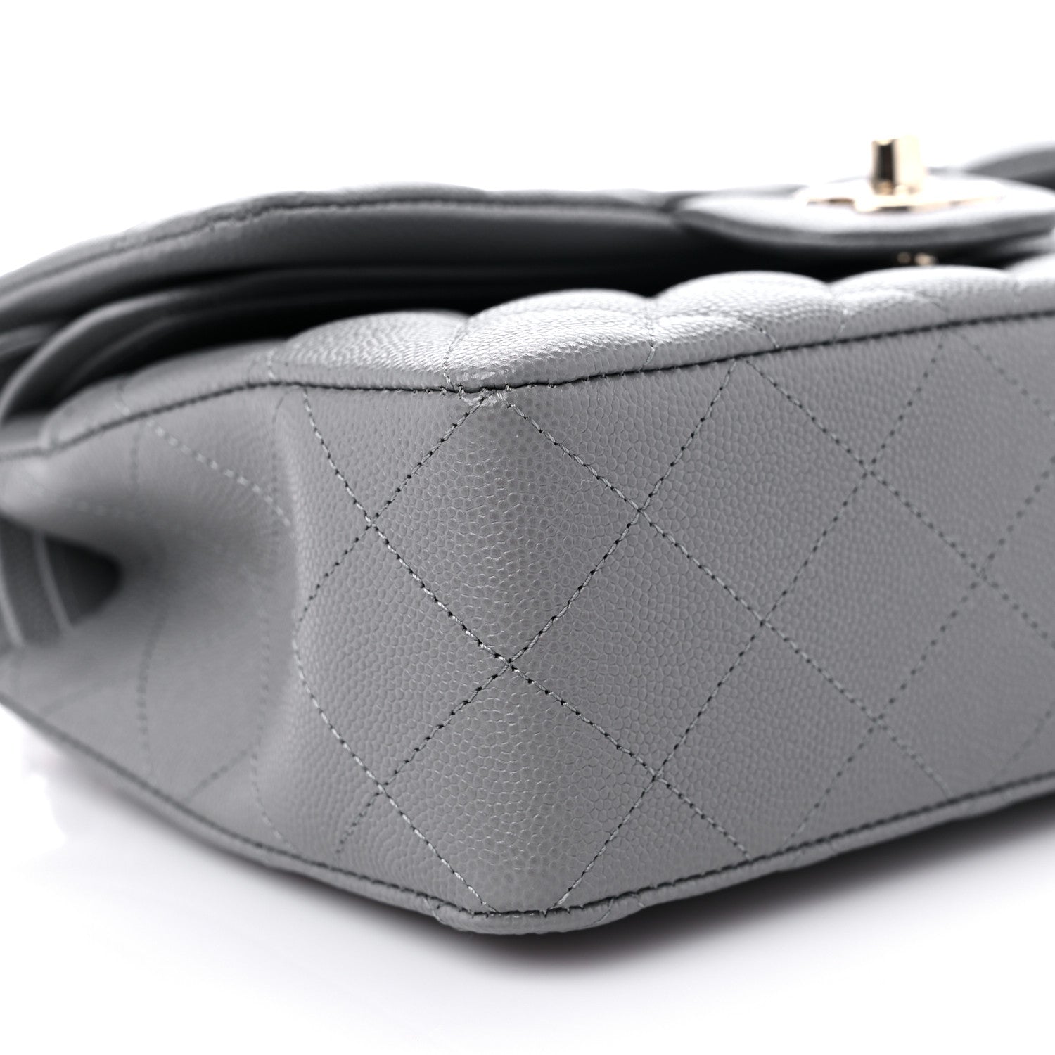 Chanel Caviar Quilted Small Double Flap Grey 8 of 10